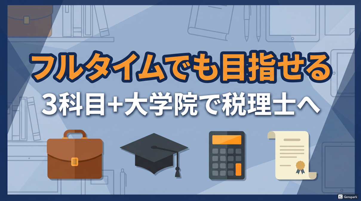 確実に到達できる。働きながら税理士を目指す人のための「3科目＋大学院」という現実的な選択肢